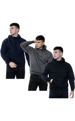 3 Pack Mens Pullover Fleece Hoodie