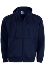 True Face Mens Plain Fleece Zipper Hoodie