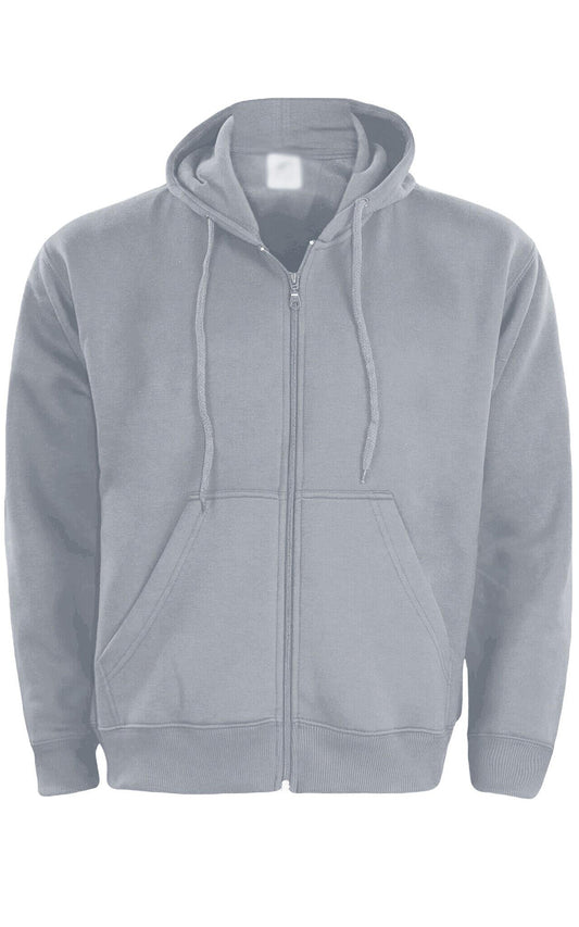 True Face Mens Plain Fleece Zipper Hoodie