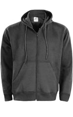 True Face Mens Plain Fleece Zipper Hoodie