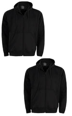 2 Pack True Face Mens Plain Fleece Zipper Hoodie