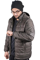 Mens Hooded Winter Bomber Jacket