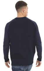 Brave Soul Mens Ribbed Cable Knitted Striped Crew Neck Jumper