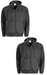 2 Pack True Face Mens Plain Fleece Zipper Hoodie