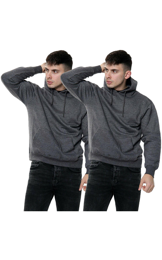 2 Pack Mens Pullover Fleece Hoodie